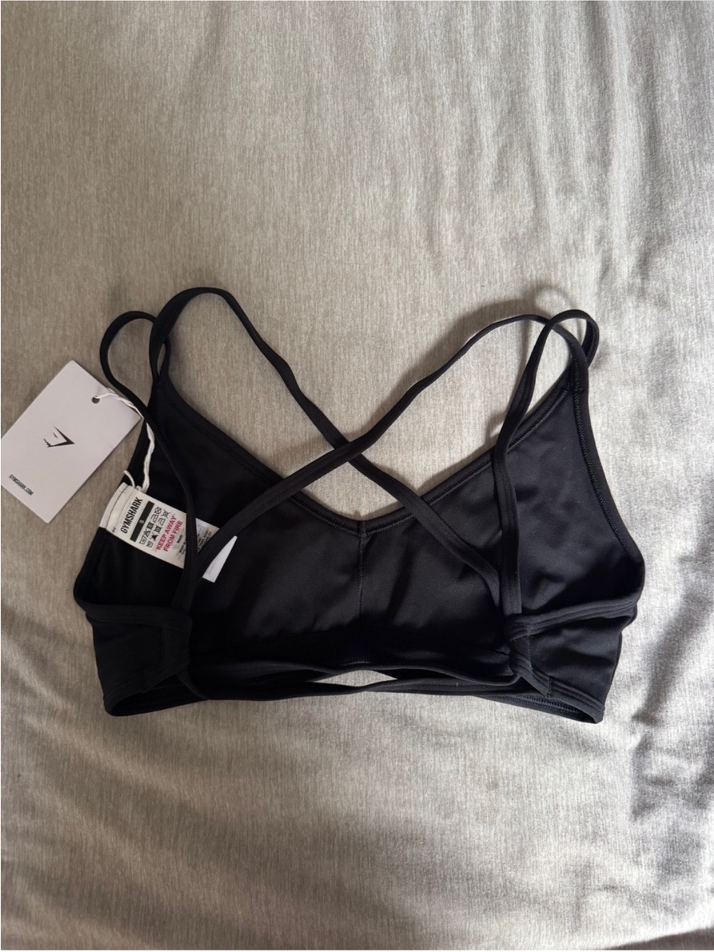 NWT Gymshark Back Gains Sports Bra Black Strappy Size Small S - Picture 2 of 3